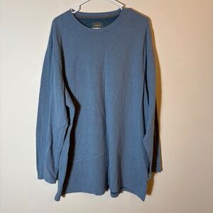 The Foundry Supply Co. Mens 2XL Long Sleeve Crew‎ Neck T-Shirt Blue Cotton Blend